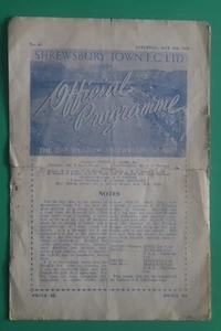 Shrewsbury Town v Dundalk 1951 Festival of Britain football programme - Picture 1 of 2