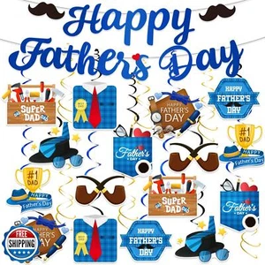 Decoraciones Día del Padre, Feliz Día del Padre Decoraciones Fiesta Incluye Feliz F - Imagen 1 de 5