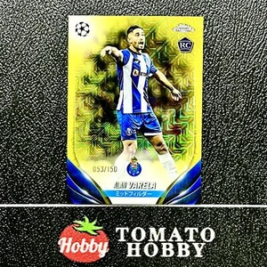 TOPPS CHROME UEFA JAPANESE 2023-24 ALAN VARELA RC /150 YELLOW MOJO REFRACTOR - Picture 1 of 2