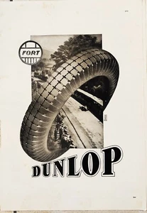 1932 PUBBLICITÀ LOCANDINA PNEUMATICI DUNLOP - Imagen 1 de 1