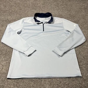 Nike Pullover Mens Large Light Blue Golf Quarter Zip Performance Stretch Dri Fit - Picture 1 of 12