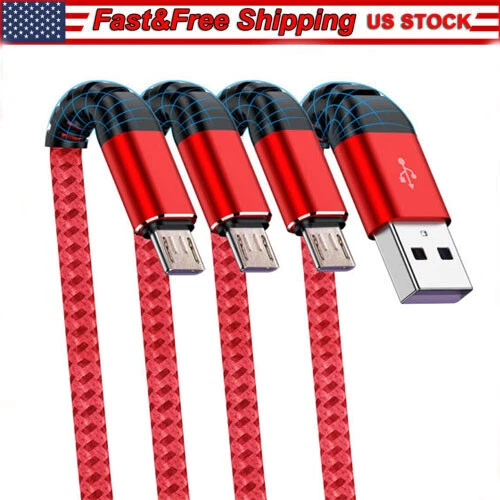 Heavy Duty Micro USB Fast Charger Data Cable Cord For Samsung Android HTC LG US - Image 1 of 4