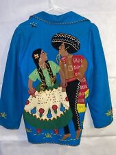 1940s By Mike’s MGF Wool Jacket Mexican Yarn Embroidery Western Vintage, Rare
