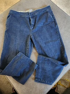 D & Co Jeans Womens 16P Petites Denim & Company Dark Blue Denim Boot Cut - Picture 1 of 5