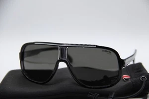 NEW CARRERA 1058/S 08AM9 BLACK GREY POLARIZED AUTHENTIC SUNGLASSES W/CASE 63-11 - Picture 1 of 5