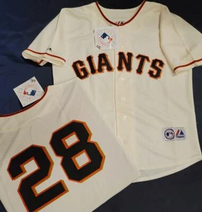 1913 Majestic San Francisco Giants BUSTER POSEY Cosida Béisbol Camiseta Crema Nueva - Imagen 1 de 1