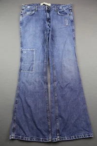 Women's Mossimo Denim Jeans Boot Cut Distressed Size 11 (33x31) Zipper Fly - Picture 1 of 5