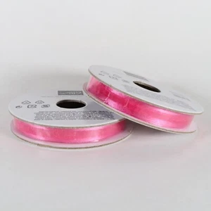 Set of 2 Stampin Up Polished Pink Open Weave 3/8" Ribbon 10 Yds (20 yds total) - Picture 1 of 4