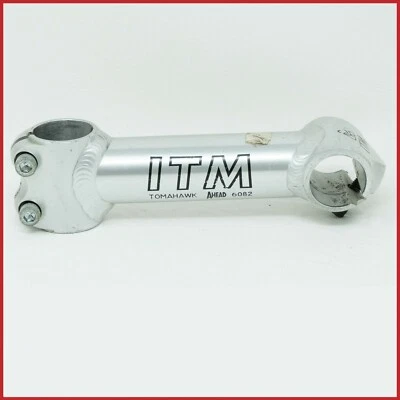 ITM TOMAHAWK AHEAD THREADLESS STEM 1+1/8 INCH MTB SILVER 130mm 90S VINTAGE - Image 1 of 4