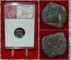 Pièce de monnaie ancienne Judée HEROD ARCHELAUS galère bronze demi Prutah Jérusalem 4BC-6AD