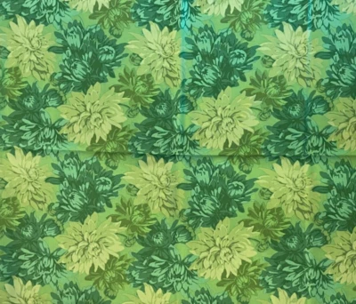 Martha Negley Rowan 绗缝面料/包装 MUMS - 绿色 - 0.5 码 — 第 1/3 张图片