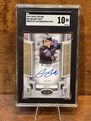 Brett Baty AUTO # /99 SGC 10 GEM MINT2024 Topps Tier One Break Out #BOA-BB METS - Image 1 of 2