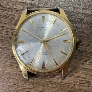 Vintage Swiss Kingston 17 Jewels Mechanical Incabloc Men’s Watch Gold Tone Parts - Picture 1 of 6