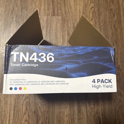 4-Pack compatible Toner Cartridges for Brother TN436 Open Box - Image 1 of 4