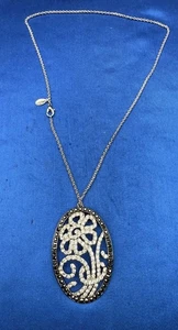 Collar Colgante Nolan Miller Malibu Pavé Transparente y Negro Estrás C1235 - Imagen 1 de 6