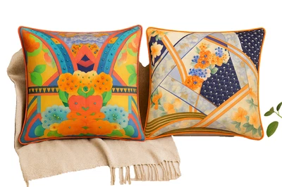 COJÍN VERANO SIN FIN CRISTALES SEDA CAMILLA AMBOS LADOS 45x45cm. Foto 1 de 4