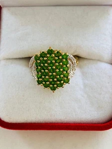 Ring Chromdiopsie mit Topez und Diamantakzenten - Bild 1 von 2