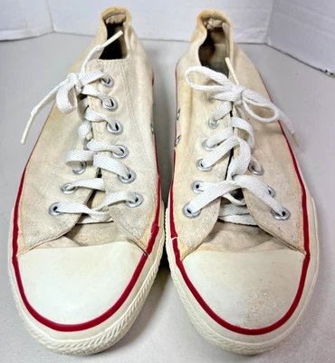 Vintage Converse All Star Chuck Taylor Low Top Shoes Made In USA White Size 6.5! - Image 1 of 4
