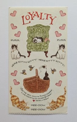 Vintage Susan Branch Stickers Kitty Cats  1 Module Sheet 4.5"x2.5" - Image 1 of 3