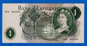 Great Britain UK England 1 Pound 1960-61 P374a QE II aUNC Note N05 805560 - Picture 1 of 4