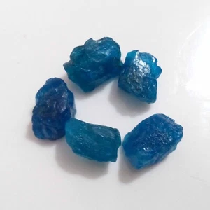 Hermosa Apatita Azul Crudo 5 Piezas 12-14 MM Azul Apatita Cristal Joyería Áspera - Imagen 1 de 6