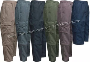Nuevo pantalón de rugby de cintura elástica para hombre Zip Off 3/4 pantalones cortos Cargo Combat M-3XL - Imagen 1 de 11