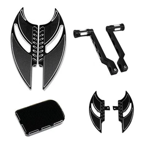 Front Rear Floorboards Foot boards Brake Pedal Shift Lever Peg Fit For Touring - Picture 1 of 18