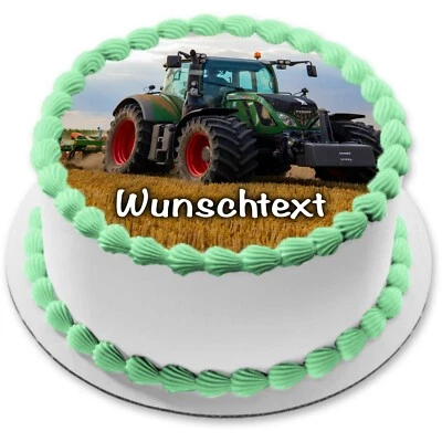 Traktor Tortenaufleger Party Deko personalisiert Name Bauer Landwirt essbar - Bild 1 von 4