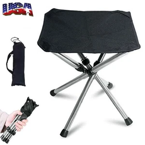 Small Folding Camping Stool Outdoor Portable Camping Fishing Chair w/ Carry Bag - Picture 1 of 13