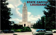 State Capitol Baton Rouge Louisiana LA Old Cars Unposted Postcard