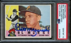 Tarjeta 1960 Topps Bill Mazeroski #55 firmada/automática PSA/ADN gema como nueva 10 167777 - Imagen 1 de 2