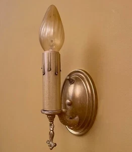 Vintage Leuchten DREI 20er Jahre Pfannenstil Messing Wandlampen - Bild 1 von 4