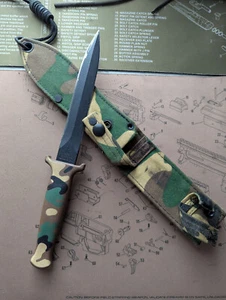 GERBER Guardian II Camo Fixed Blade Knife & Sheath - Vtg 1983 - USED - Picture 1 of 7