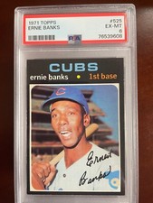 1971 Ernie Banks Chicago Cubs Topps #525 PSA Graded 6 EX-MT 9608