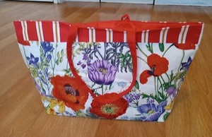 Estee Lauder  Wild flowers Large Beach Tote shopper Bag Travel Bag Orange Purple - Picture 1 of 18
