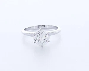 2.2 CT Lab-Created Diamond D/VS1 Round Cut 14K White Gold Classic Solitaire Ring - Picture 1 of 4
