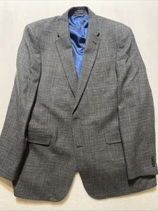100% wool Tommy Hilfiger Blazer Mens 44L Gray Suit Jacket Sport Coat 44 Long - Picture 1 of 10