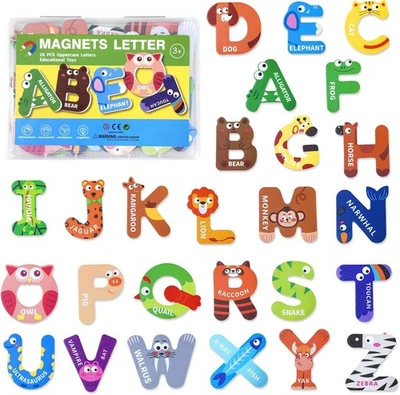 Letras magnéticas del alfabeto para niños pequeños y niños - 26 coloridas pequeñas  Foto 1 de 4