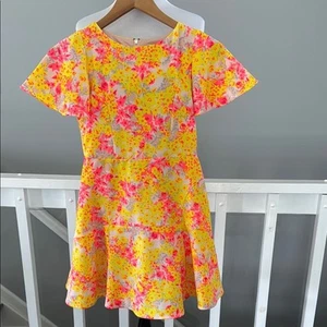 GB Girls Neon Floral Align Mini Dress - Size 12 - Excellent - Picture 1 of 7