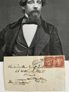 DICKENS, CHARLES TWICE-SIGNED ENVELOPE, ENGLISH NOVELIST. SOCIAL CRITIC - Picture 1 of 1