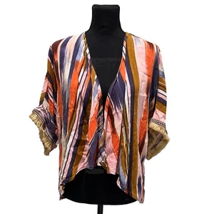 Cárdigan abierto con flecos de rayón Band Of Gypsies kimono boho hippie talla S - Imagen 1 de 14