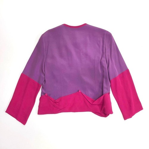 Giacca CELINE senza colletto 42 viola x rosa donna