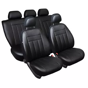 Fundas de asiento de cuero sintético a medida en negro para Toyota Rav 4 II 2000-2005 - Imagen 1 de 11