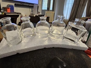 Set of 10 Small Glass Flower Vases, Clear Glass Bud Vases, Decorative Rustic Flo - Picture 1 of 8