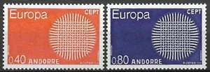 Andorra France 1970 Yvert 202/03 Europe CEPT MNH VF - Picture 1 of 1