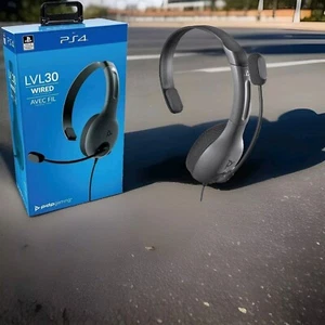 PDP LVL30 Single Ear Wired Chat Headset for PlayStation 4 - Black - Open Box - Picture 1 of 4