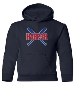 Philadelphia Phillies #3 Bryce HARPER Baseball Batter Up Youth Hooded Sweatshirt - Picture 1 of 5