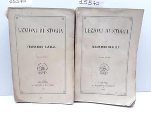 History Lessons by Ferdinando Ranalli Two Volumes Barbera 1867-1868 - Picture 1 of 12