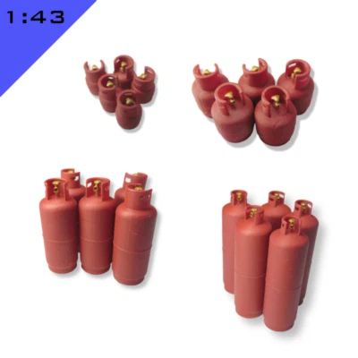 3D PRINTING CORNER 5 x 3D gedruckte LPG FLASCHEN GASFLASCHEN 1:43, O Modell Miniatur Layout Landschaft