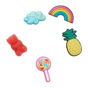 Crocs 10008077 Unisex Multicolor Happy Candy Jibbitz Shoe Charms (5-Pack) LW194 - Picture 1 of 12